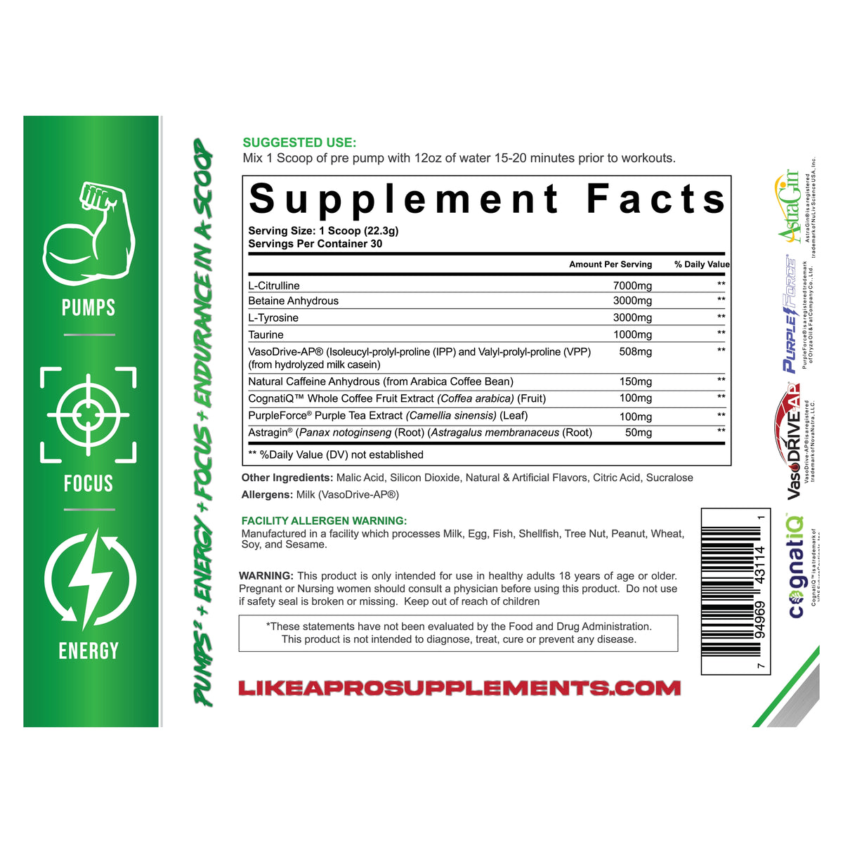 Pump + Focus™️ V4 30 Servings